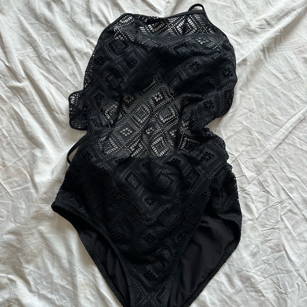 AE Black Lace One-Piece Swimsuit